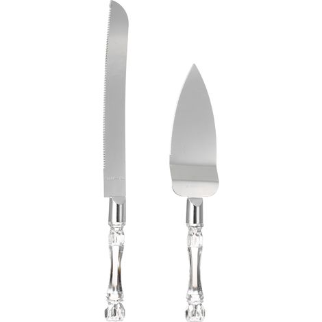 Hochzeitstortenmesser- und Serviermesser-Set aus Edelstahl mit Kristallgriff, inklusive Geschenkbox für die Hochzeitsfeier (1/5)
