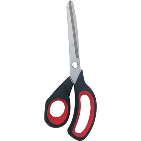 Lot de 2 ciseaux en titane antiadhésifs, ciseaux professionnels en acier inoxydable à poignée souple et confortable, ciseaux droits polyvalents pour le bureau et les loisirs créatifs (rouge/noir) (1/5)