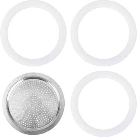 Filtre avec 3 Joints, Filtre en Aluminium Joint en Silicone Accessoires pour Cafetière Moka Pièces de Rechange pour Bialetti Dama 6 Tasses Venus Musa Kitty 6 Tasses (1/5)