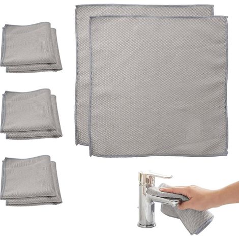 8 chiffons en microfibre pour nettoyer les fenêtres, essuyer sans traces, super absorbant et anti - pelage. Convient pour miroirs, pare - brise, lunettes, acier inoxydable 30 x 30 cm. (couleur aléatoi (1/5)