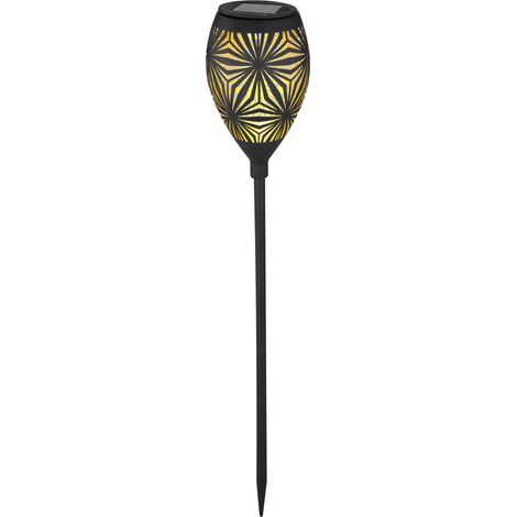 Solarleuchte Metall schwarz, Kunststoff schwarz, Metall schwarz goldfarben, Erds