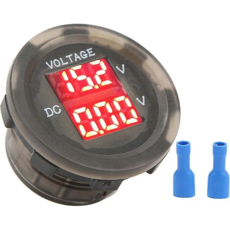 Voltmètre numérique LED pour voiture, 12-24 V, étanche, universel, double voltmètre pour véhicules (1/4)