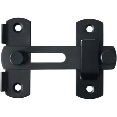 Verrou Porte Coulissante Serrure Volet Loquet Porte Verrou Portail à Bascule Boulon avec Vis pour Porte, Fenêtre, Placard et Jardin, Finition Noir Mat en Acier Inoxydable (1/4)