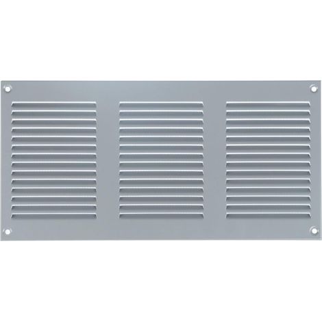 1 - Grille D'Aération - Registre De Ventilation - En Métal Galvanisé Avec Moustiquaire Intégrée Pour Mur Et Plafond Gris 30x15cm