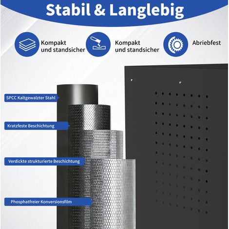 Meuble de rangement outils 75x42x87 cm en métal noir, avec rangement pour garage FloraGrace (1/5)