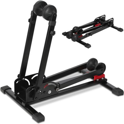 Wolketon 1X Soporte para bicicletas 3 en 1 plegable - vertical y horizontal - 24-27,5 pulgadas neumáticos hasta 2,4 pulgadas (1/5)