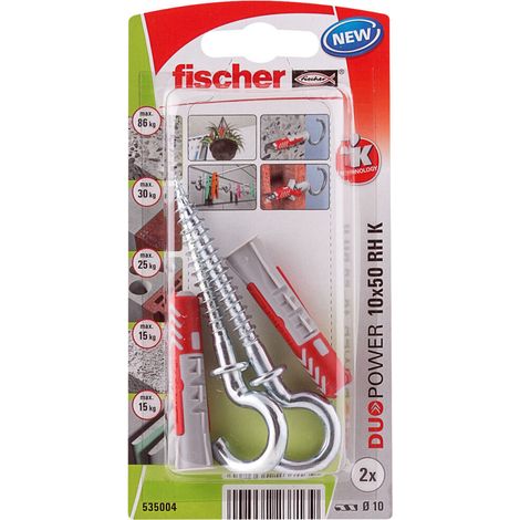Fischer kołek duopower 10x50 z hakiem okrągłym /2szt.