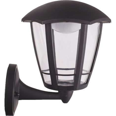 Lanterna Era LED in polipropilene a muro per esterno con braccio inferiore Nero 17x19xH23 cm