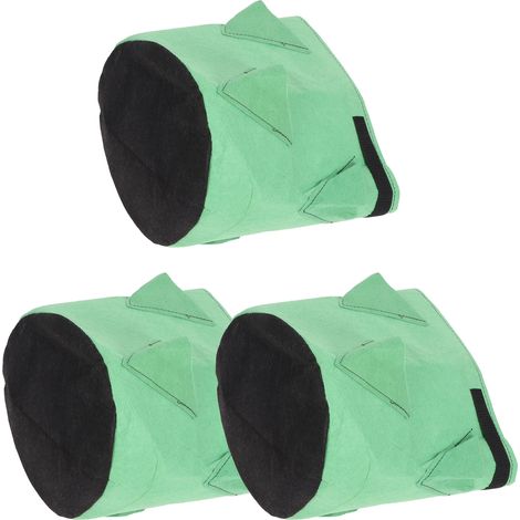 Lot de 3 sacs de plantation de fraisiers en feutre à 6 trous, 26 L/7 gallons, vert (1/5)