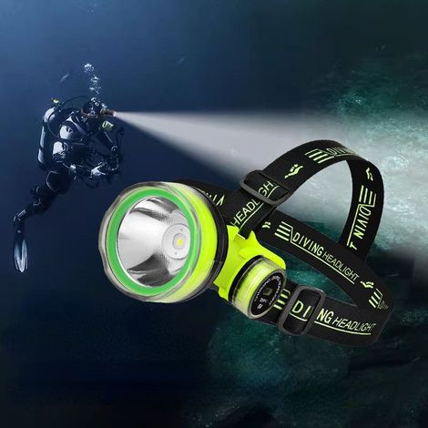 Lampe frontale de plongée LED, étanche, longue portée, pour la plongée en profondeur, lampe frontale de pêche, lampe torche