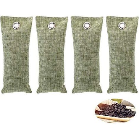 4 purificateurs charbon actif, désodorisant naturel voiture/salle de bain/placards/chaussures