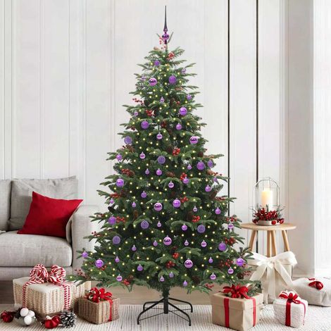 Künstlicher Weihnachtsbaum mit 300 LEDs mit Ständer Grün 210 cm