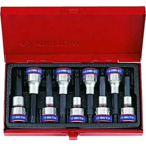 KING TONY ZESTAW NASADEK TORX 1/2 9cz. T20-T60mm KASETA/DŁUGIE