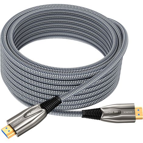 Câble HDMI 2.1 8K 100 m 48 Gbps Ultra Haute Vitesse Câble en fibre optique 4K 240Hz 165Hz 120Hz 8K 60Hz eARC HDCP 2.3 2.2 DTS:X HDR10+ Barre de son TV moniteur projecteur (1/5)