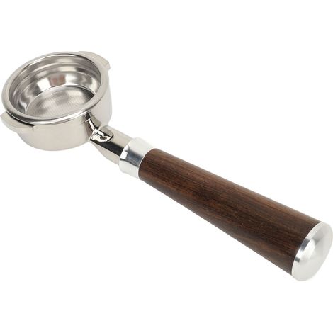 Porte-filtre sans fond de 58 mm pour Expobar série E61, en acier inoxydable avec poignée en bois (1/5)