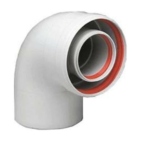 CURVA COASSIALE 90 ° DI PARTENZA PER SCALDABAGNO TIRAGGIO FORZATO EE ¸ 60/100 BAXI SPA