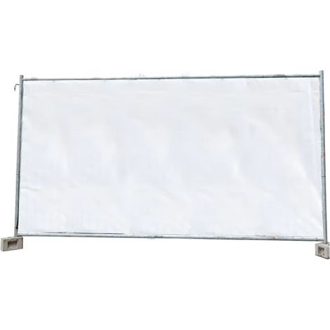 20 Stück Bauzaunplane 160g/m²  weiss PE 1,76m x 3,41m