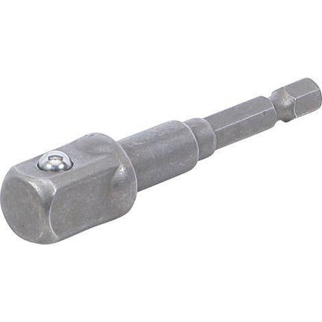 BGS Adaptateur pour perceuses empreinte six pans mâle 6,3 mm (1/4") sur carré mâle 12,5 mm (1/2")