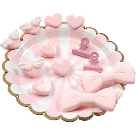 Pinces de fermeture à nœud papillon, clips de fermeture en plastique compatibles, rangement facile, lot de 4, rose (1/5)