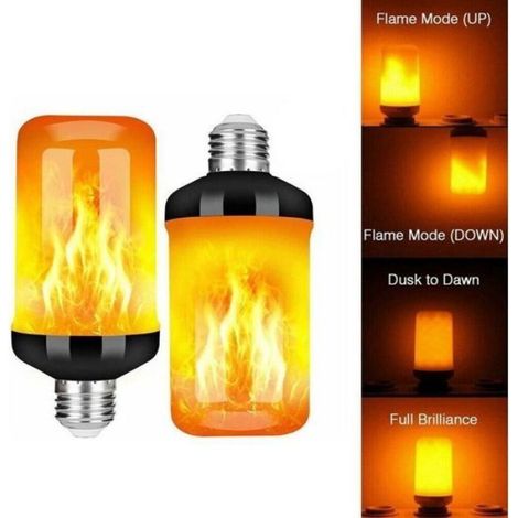 Ampoule LED flamme vintage - Effet bougie réaliste Faible consommation - Décoration maison - Lot de 2 E27 (1/4)