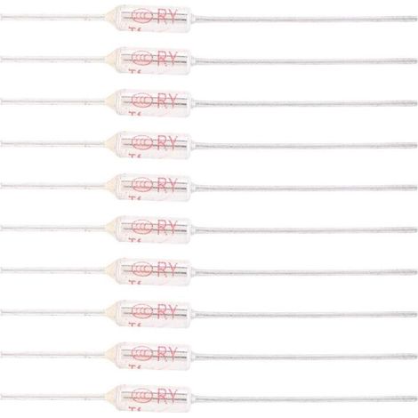 10 Pièces Fusible Thermique 250V 10A 115℃/239℉, Coupure de Fusible Thermique de Coque Métallique, Thermal Fuse TF 72250℃ (115℃)