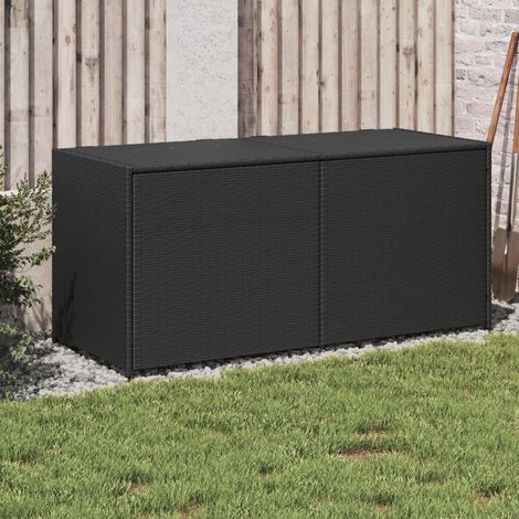 Boîte de rangement de jardin-Coffre de rangement-Stockage Rangement noir 283L résine tressée 504930 (1/5)