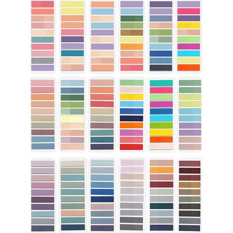 Lot de 3600 notes autocollantes, 18 styles, transparentes, petites notes adhésives, marque-pages, marqueurs, index pour le bureau, l'école (3600) (1/5)