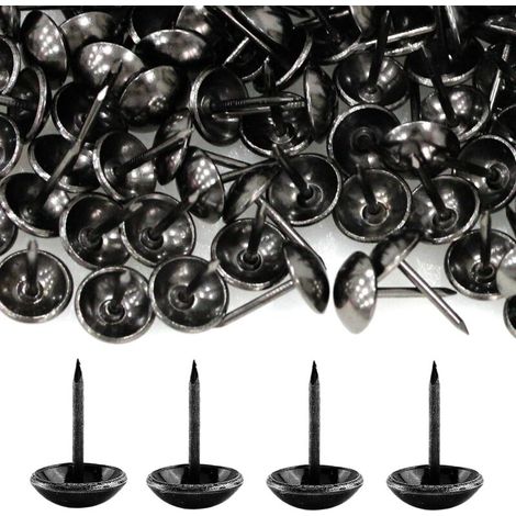 500 Pièces Clous de Tapissier, Robuste 17X11 MM Bronze Clous Tapissier Décoratifs Clou Rétro DIY Clous d'Ameublement pour Meubles Canapés Fauteuils Lits Chaises Vintage Decoratif, Noir