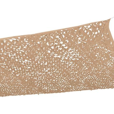 TAISHENGDA- – Voile d'ombrage carré 4x4 m sable – Ajouré en polyester – Traitement anti-UV – Design camouflage pour espaces extérieurs (1/5)