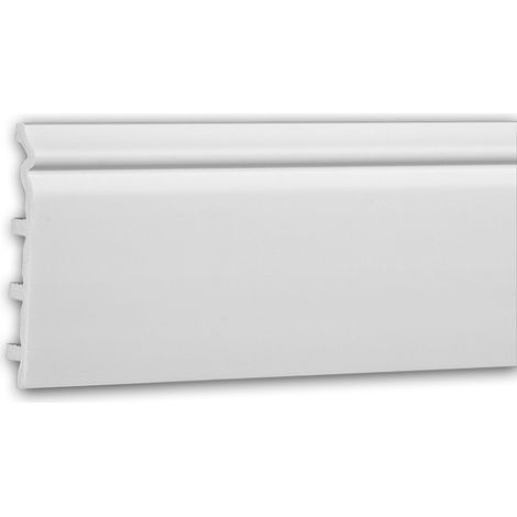 Zócalo Profhome 653110 Rodapié Perfil de estuco Moldura decorativa estilo Neorrenacimiento blanco 2 m