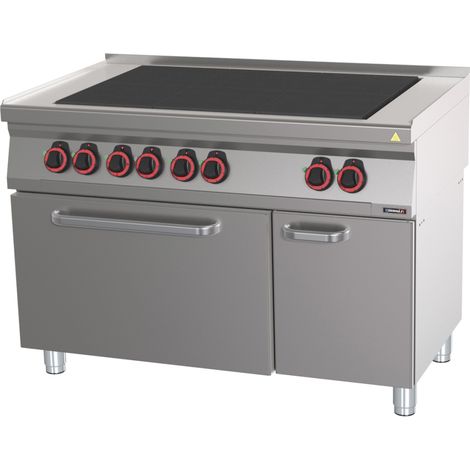 Fourneau électrique professionnel - 6 plaques coup de feu - Four statique GN 2/1 - 120cm - Casselin
