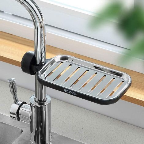 Shower shelf for shampoo, soap (no drilling required), Grey and Black (ABS and Stainless Steel combination) (1/5)