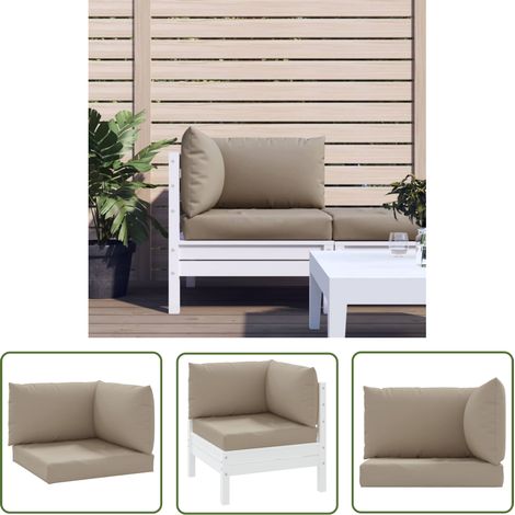 The Living Store Coussins de palette lot de 3 taupe tissu oxford - Coussins De Patio - Coussins Exterieurs - Coussins Décoratifs - Coussins Confortable - Taupes (1/5)