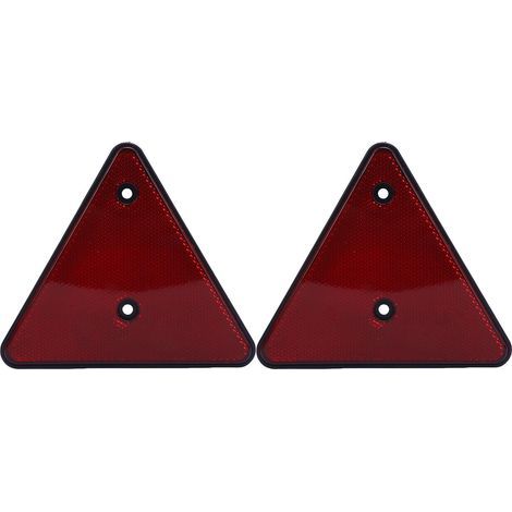 Set di 2 catarifrangenti triangolari rossi ad alta visibilità per rimorchi, camion, barche, SUV, camper e trattori. (1/5)
