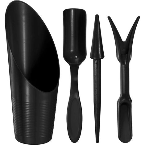 Noir Kit de 1 Outils de Jardin : Pelles et Cuillères pour Repiquage, Culture de Succulentes, Creusage, en Plastique, Mini pour Plantation de Fleurs/Rempotage de Bonsaï (1/5)