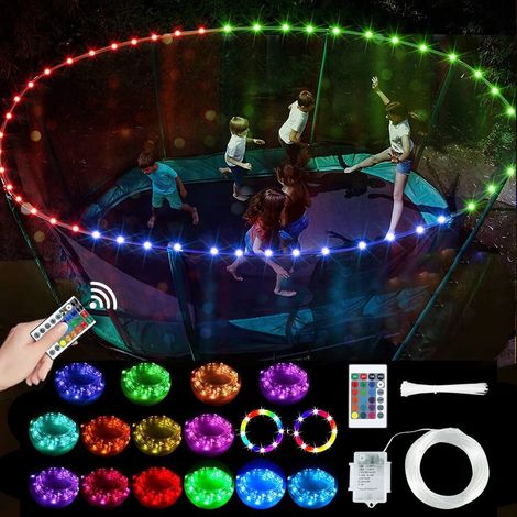 Éclairage LED pour Trampoline, Ruban Lumineux avec Télécommande, 16 Couleurs Changeantes, Imperméable Installation Facile Résistant aux Chocs, Super Brillant pour Jeux Nocturnes en Extérieur, 12 m (1/3)