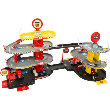 Trade Shop - MAXI-GARAGE 3 EBENEN 2 IN 1 MIT PARKHEBEVORSCHUB RAMPEN BOXENSTOPP UND AUTOWASCHANLAGE - (1/3)