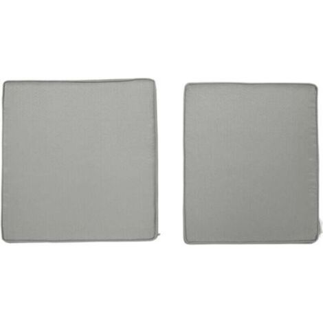 Housse de coussin Lot de 2 coussins de chaise coussins d'assise déhoussables coussins matelassé rembourré mousse polyester gris clair (1/4)