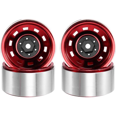 RC Crawler Roues Beadlock 1,9 Pouces Moyeu de Roue en Aluminium pour 1/10 TRX4 TRX6 pour Axial SCX10 II III Redcat Gen 8 7 D90 (1/5)