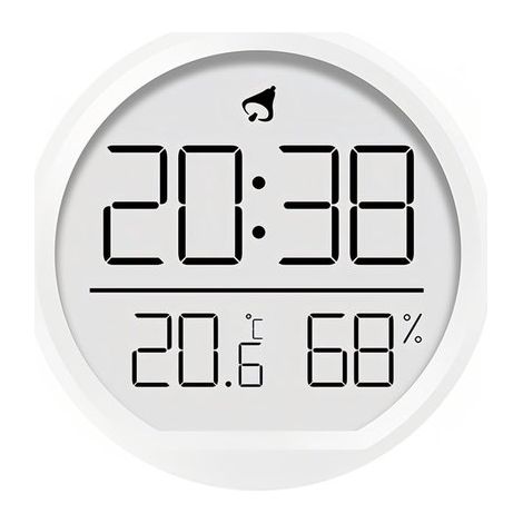 Digitale Uhr mit LCD-Thermometer und magnetischem Hängekalender, geeignet für Zuhause, Küche und Büro (weiß). (1/5)