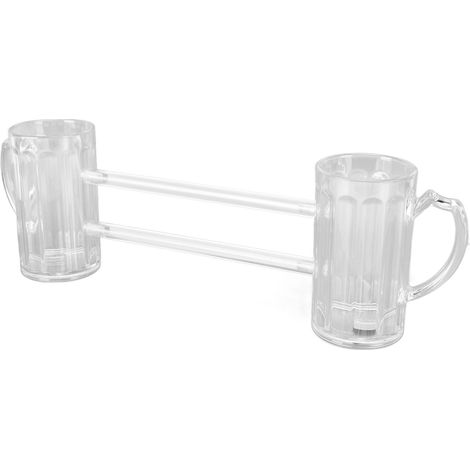 Chope de Bière Inséparable Antichute avec Poignée Ergonomique et Tubes de Liaison pour Fêtes à Domicile, Bar et KTV