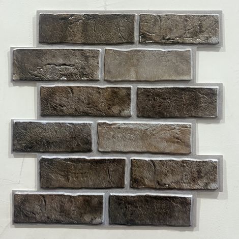 Panneaux muraux 3D, 30 x 30 cm, 10 pièces 30 x 30 cm, PVC, revêtement mural autocollant imitation briques, crédence en briques (1/5)