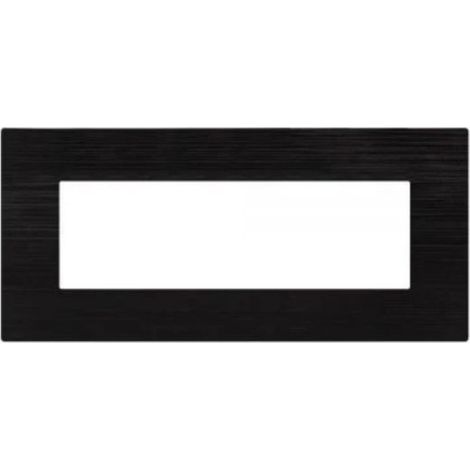 Mapam placca tecnopolimero spazzolato nera 6 posti compatibile Matix - JOY-P5006SP-NE