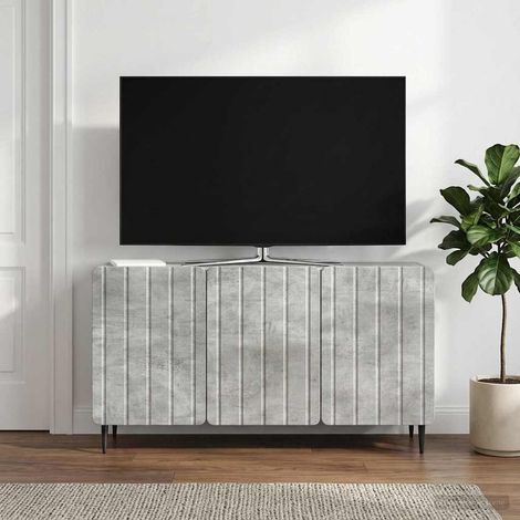 Meuble TV Gris béton 99 x 34,5 x 52 cm Bois d'ingénierie vidaXL (1/5)
