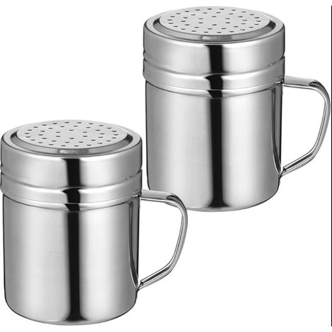 Saupoudreuses À Épices En Acier Inoxydable Avec Poignée Pot À Condiment Pour Cuisine Et Restaurant Couvercle À Vis Remplissage Facile Compatible Lave-Vaisselle (1/5)