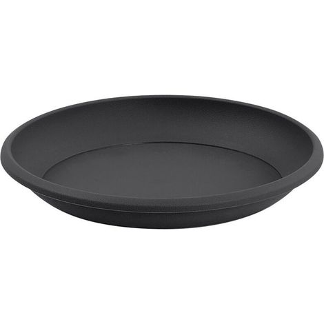 – Soucoupe pour pot de fleurs Ø 55 cm – Compatible avec pots Ø 70 cm – Polypropylène anthracite – Traitement anti-gel et anti-UV (1/2)