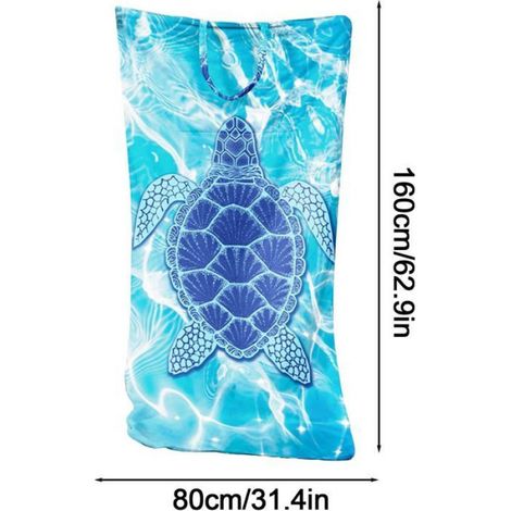 Serviette de plage anti-sable - sac de rangement pliable serviette de plage portable à séchage rapide (1/4)