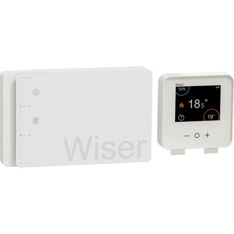 Schneider Electric – Kit thermostat connecté Wiser CCTFR6901G2 – Compatible On/Off et OpenTherm – Gestion de chauffage optimisée – Application Wiser incluse (1/4)