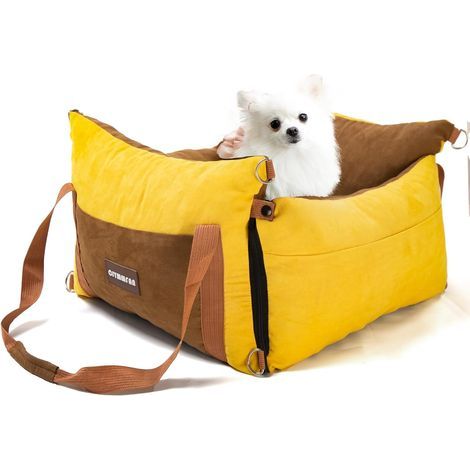 Car Dog Car Seat for Small and Medium Under 15kg, Portable Dog Car Basket with Expandable Rest Area, Detachable Car Seat for Transport with Safety Clip (1/5)