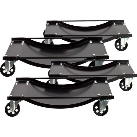 4 x Auto PKW Rangierhilfe Rangierwagenheber Wagenheber Rollbrett Rangierroller (1/5)